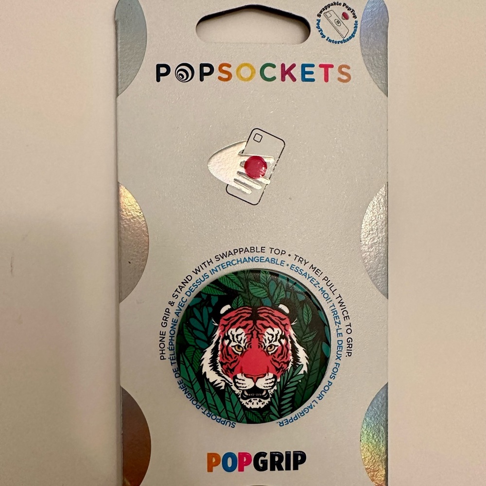PopSocket Phone Grip Stand WILD TIGER - POPGRIP PopSocket With Swappable Top
